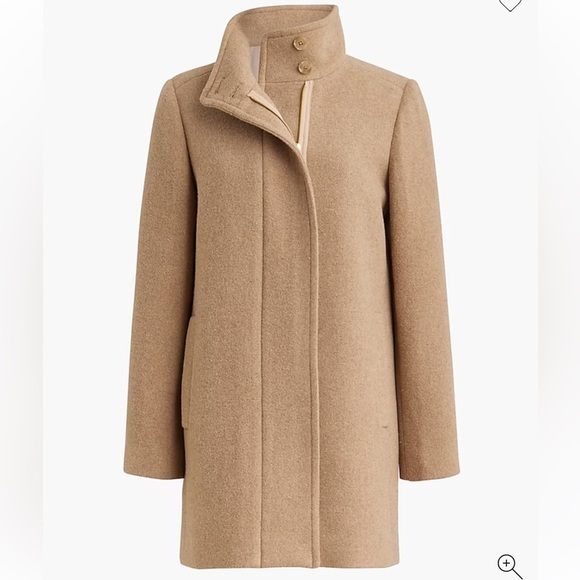 Nwot j crew heather mushroom City coat with button neck - Picture 1 of 4